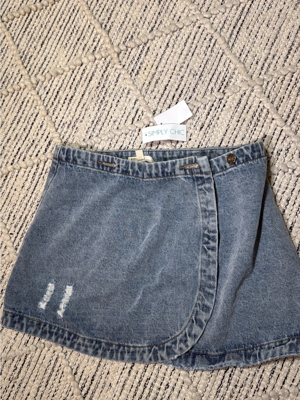 Women's Denim Wrap Mini Skirt - Blue
